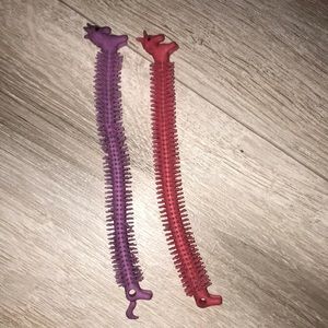 Pink and purple monkey noodles
